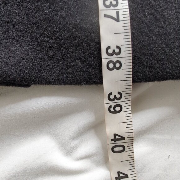 La Mode Super Women's Black Wool Trench Coat with Hood, Size 10-12 - Picture 8 of 8